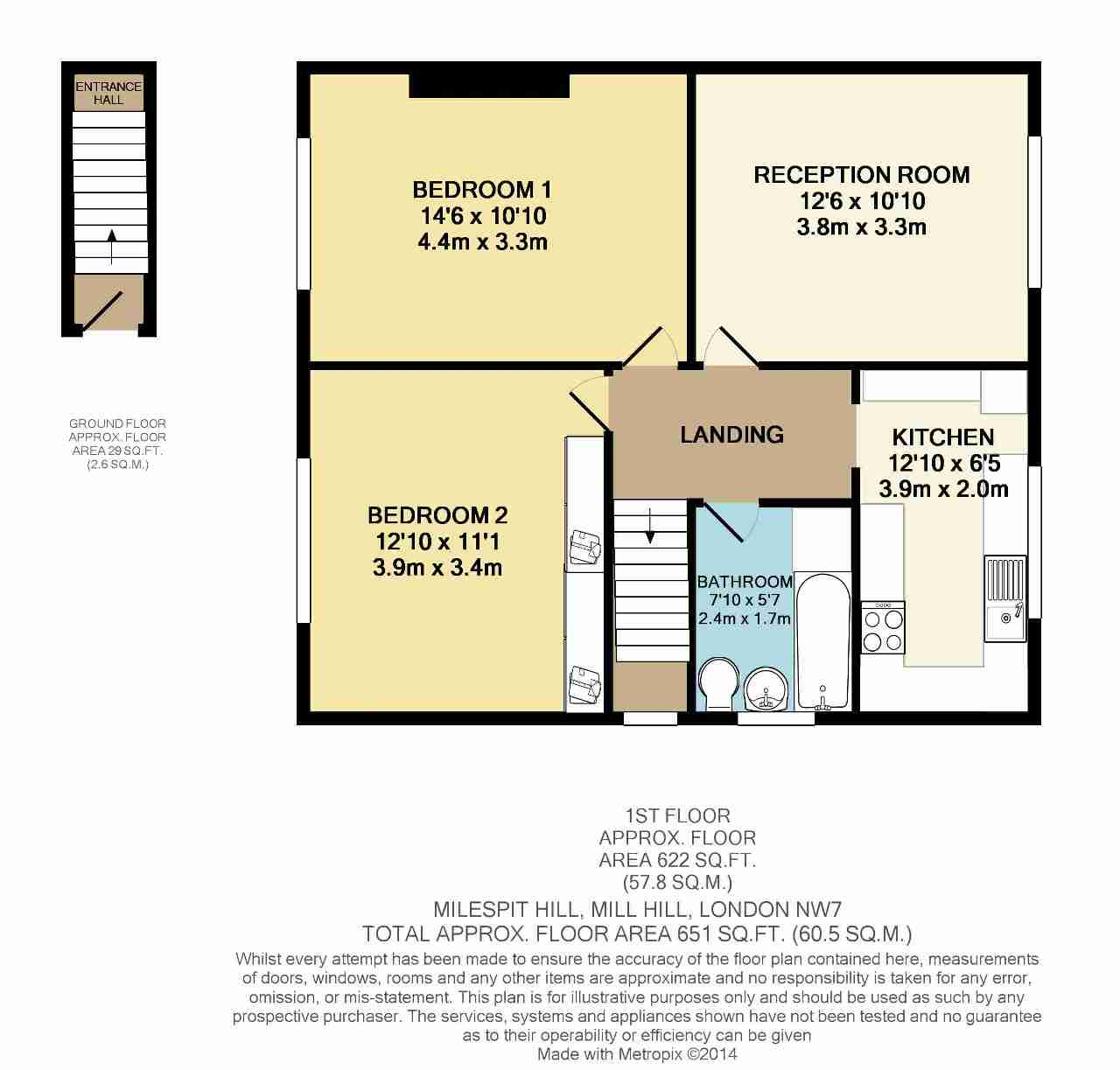 Floorplan of Milespit Hill, Mill Hill, London, NW7 2PL