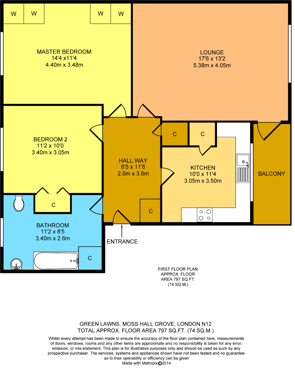 Floorplan of Moss Hall Grove, North Finchley, London, N12 8PA